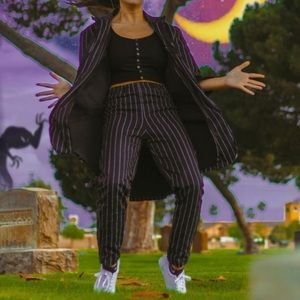 Beetle juice costume suit